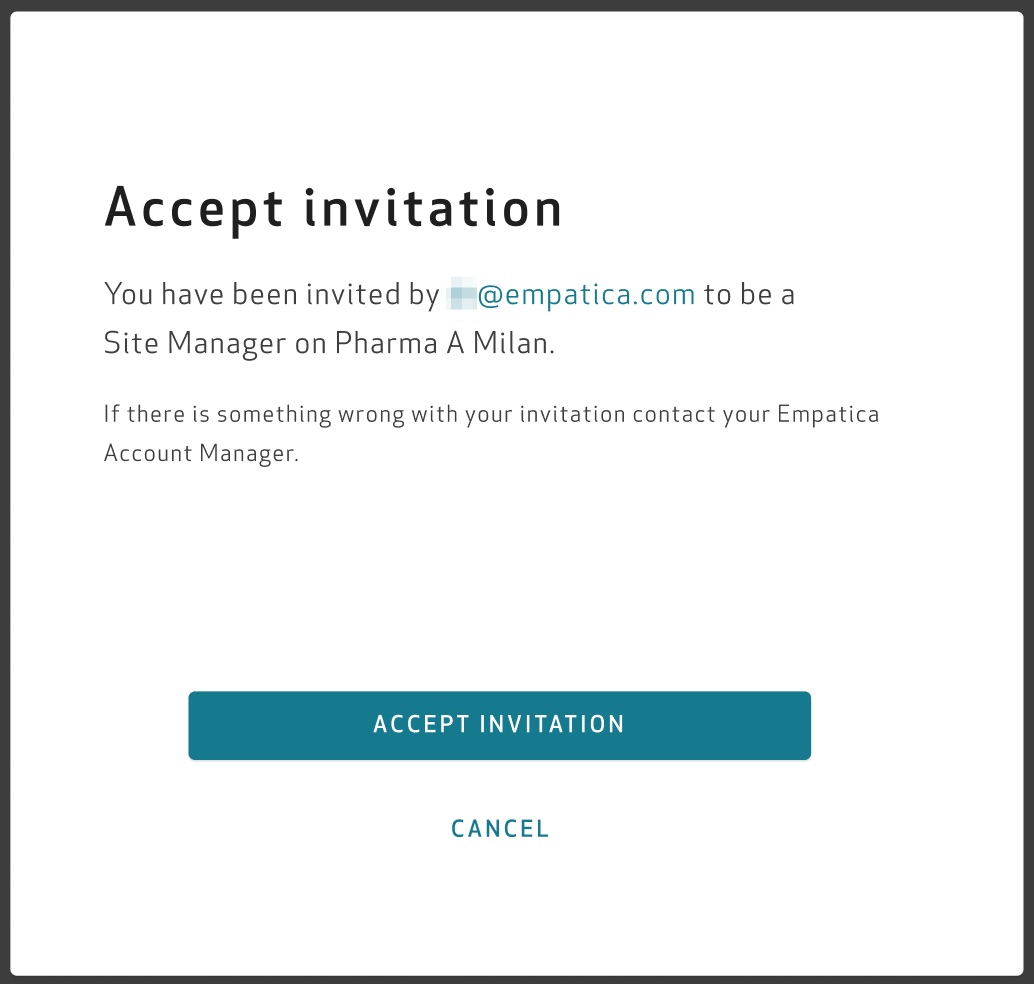 Accept invitation